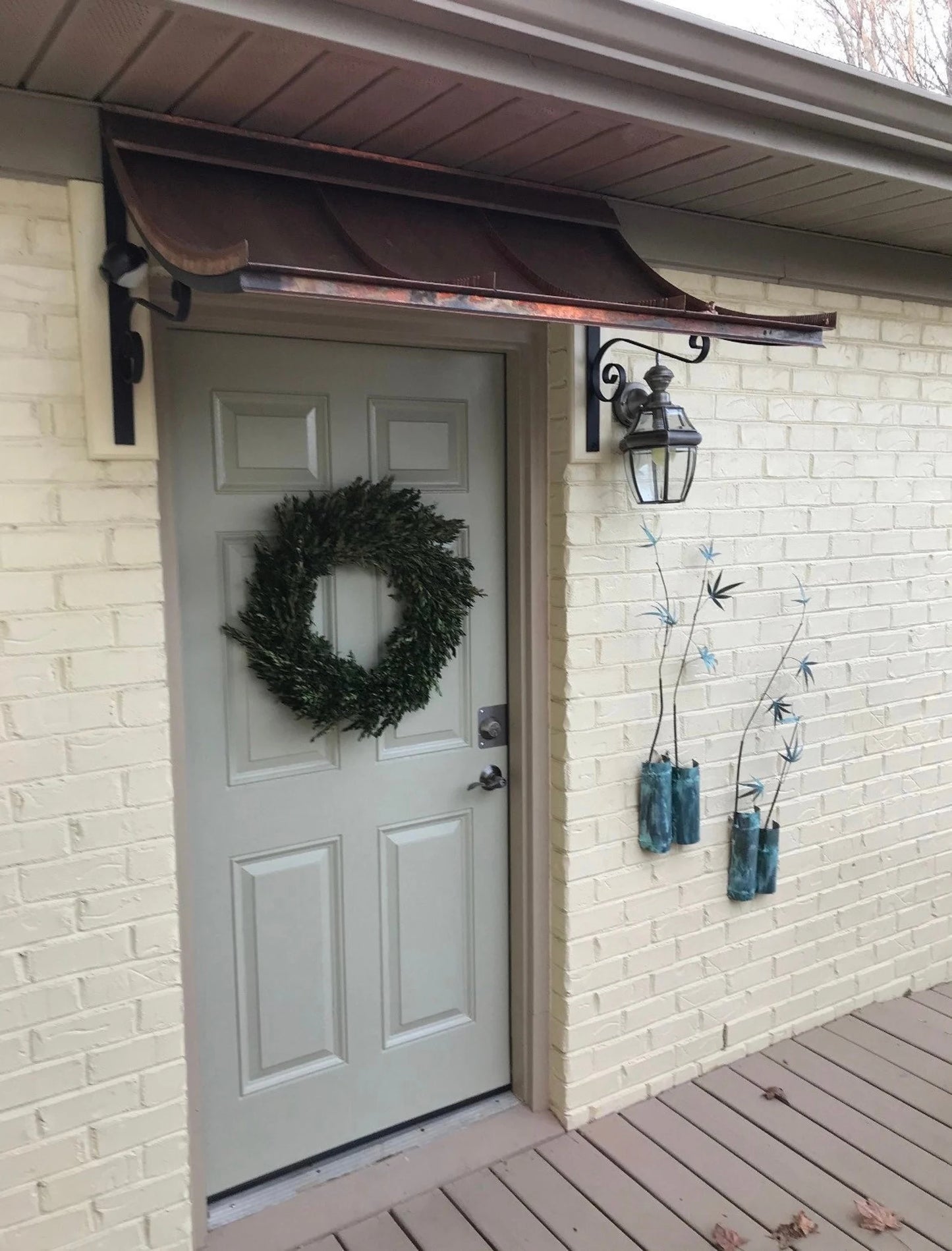 2 Parisian Copper Awnings 84"x24"x28" & 74"x30" Bourbon street copper awning (Tri-Brown)