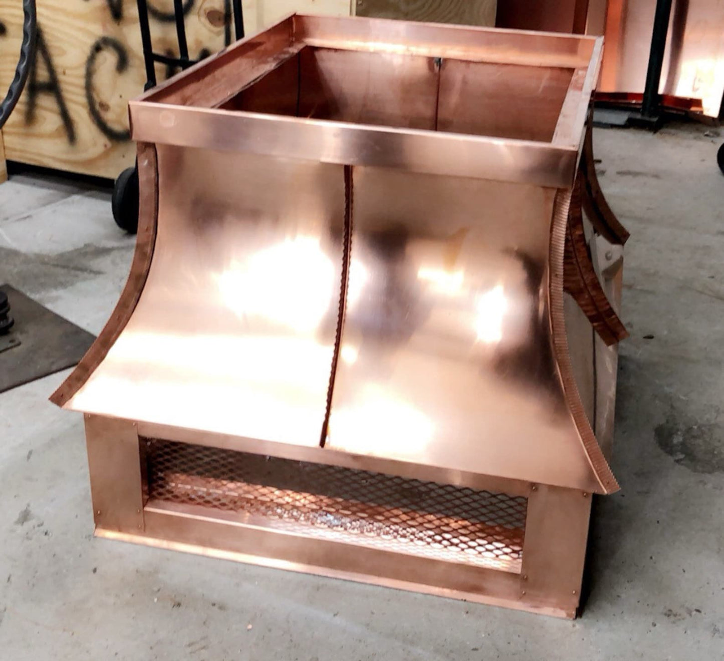 65.75"x28.25" Tudor Copper Chimney cap with Copper Pan