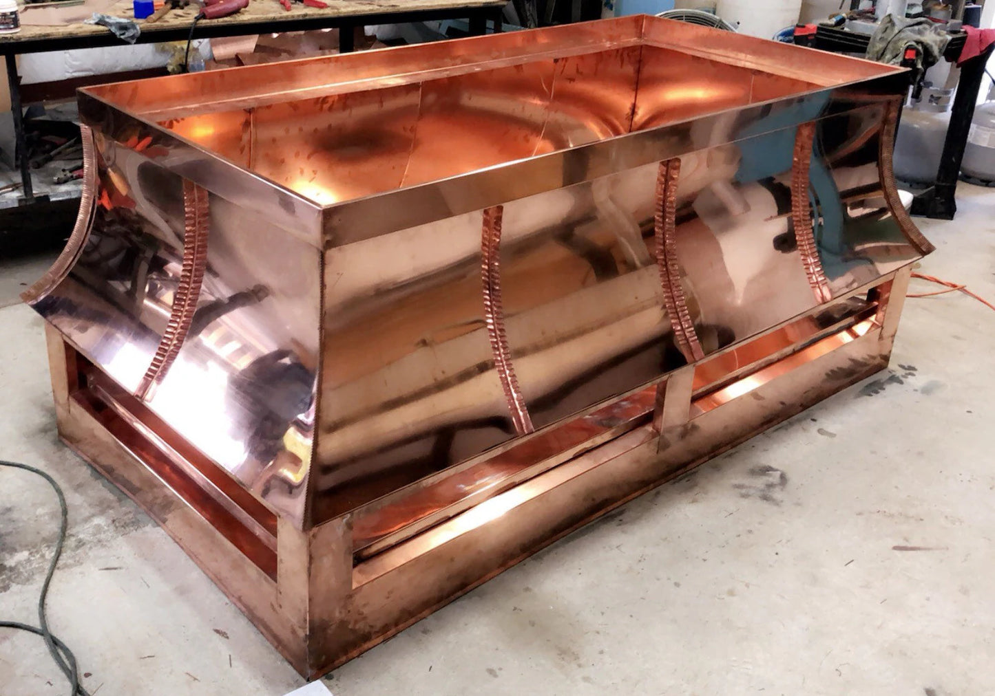 65.75"x28.25" Tudor Copper Chimney cap with Copper Pan