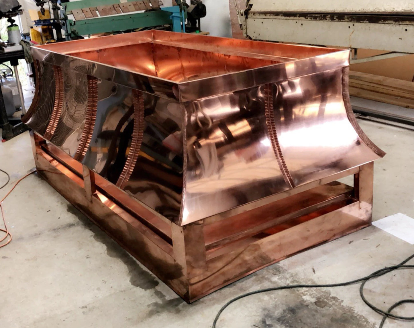 65.75"x28.25" Tudor Copper Chimney cap with Copper Pan