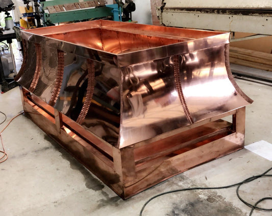 65.75"x28.25" Tudor Copper Chimney cap with Copper Pan